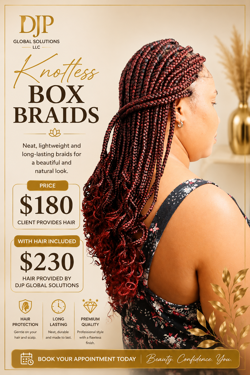 Red Knotless Braids