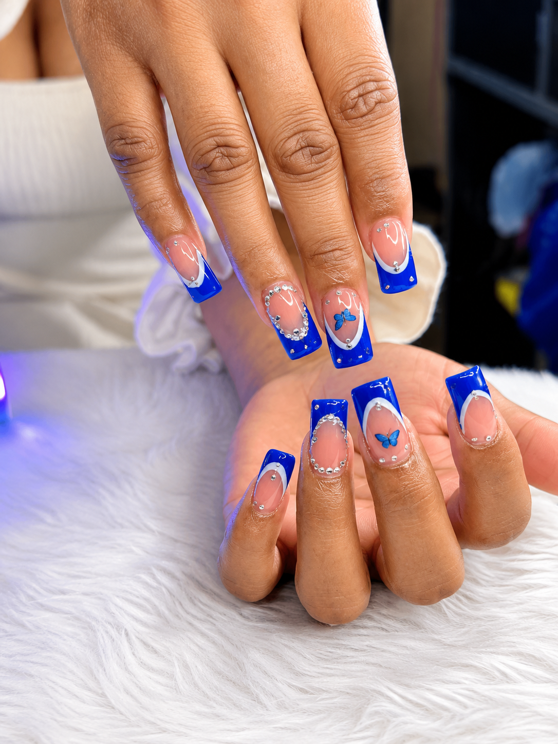 Blue Butterfly Acrylic Full Set