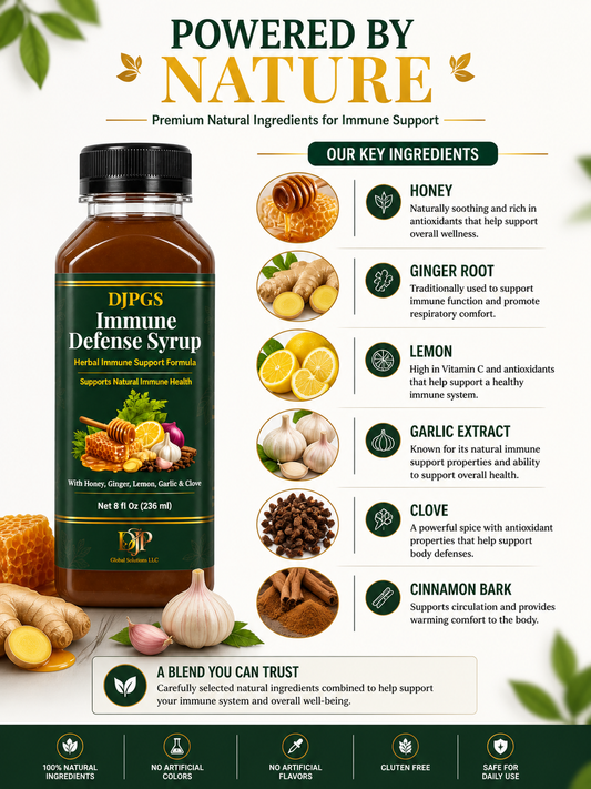 DJPGS Herbal Wellness Blend – Honey, Ginger & Lemon (8 fl oz)