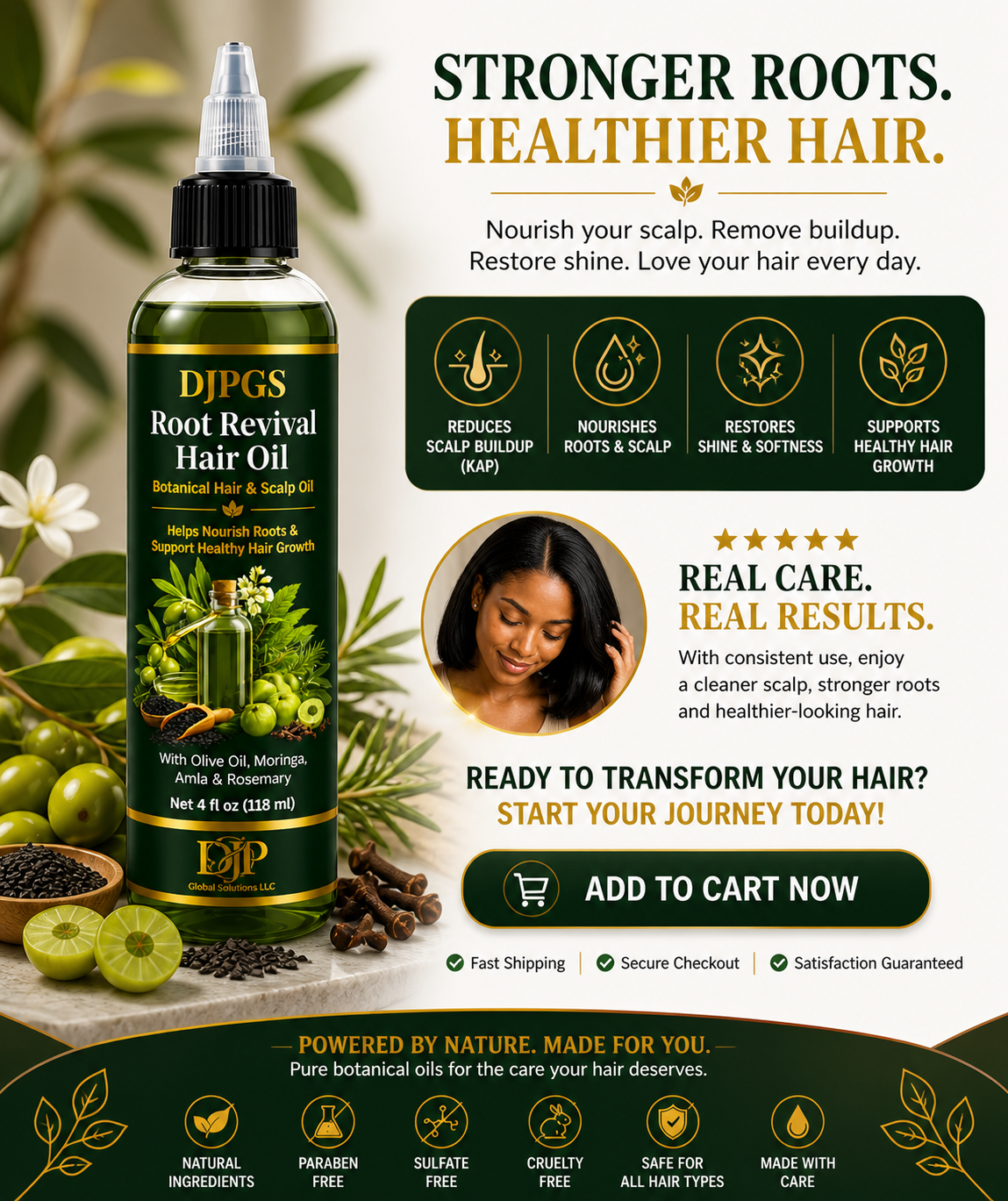 DJPGS Botanical Scalp Nourishing Oil – Soft, Smooth & Shiny Hair Care (4 fl oz)