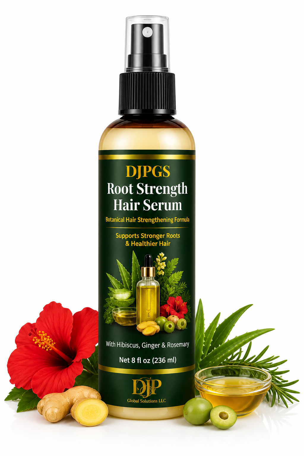 DJPGS Hair Strength & Care Serum – Smooth, Soft & Healthy-Looking Hair (8 fl oz)