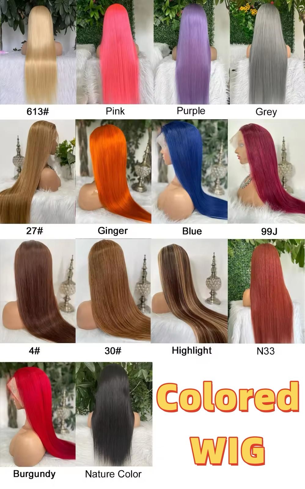 Colored Lace Front Wig | Straight, Curly, Deep Wave & Water Wave Styles